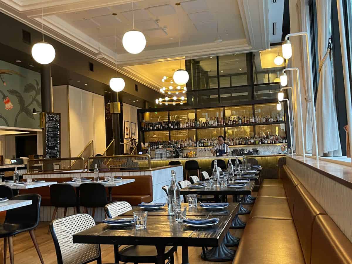 And empty restaurant with all the tables set