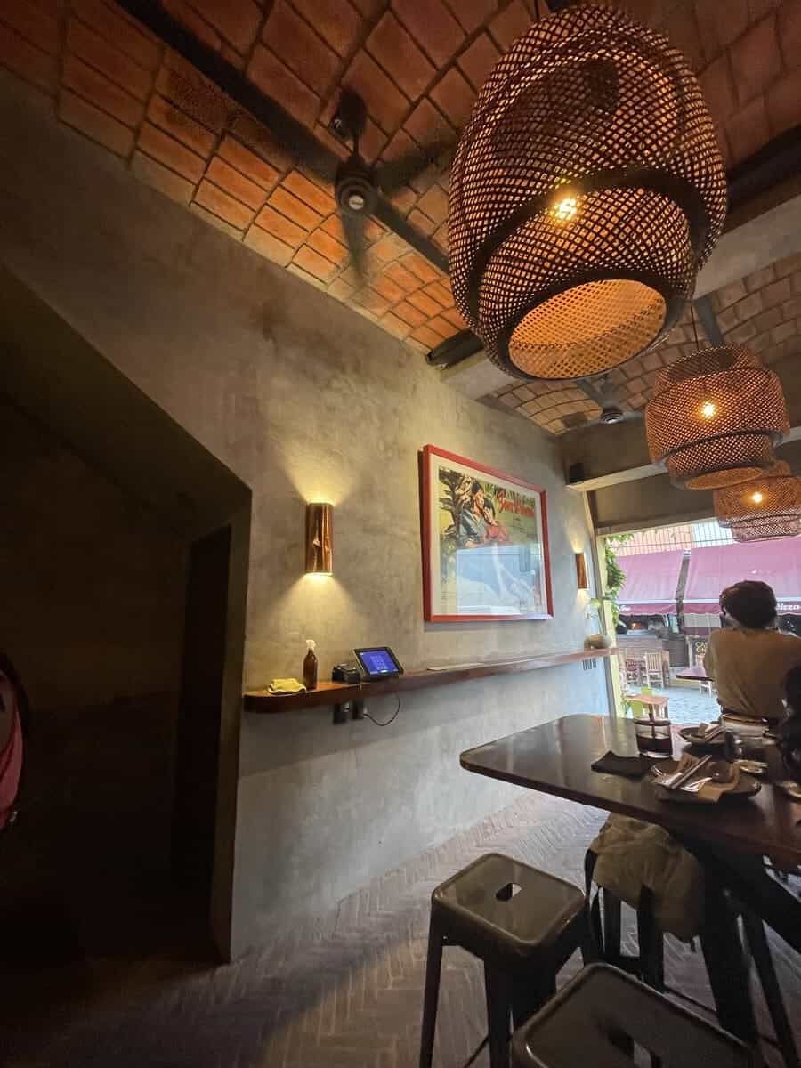 inside the restaurant in Sayulita 