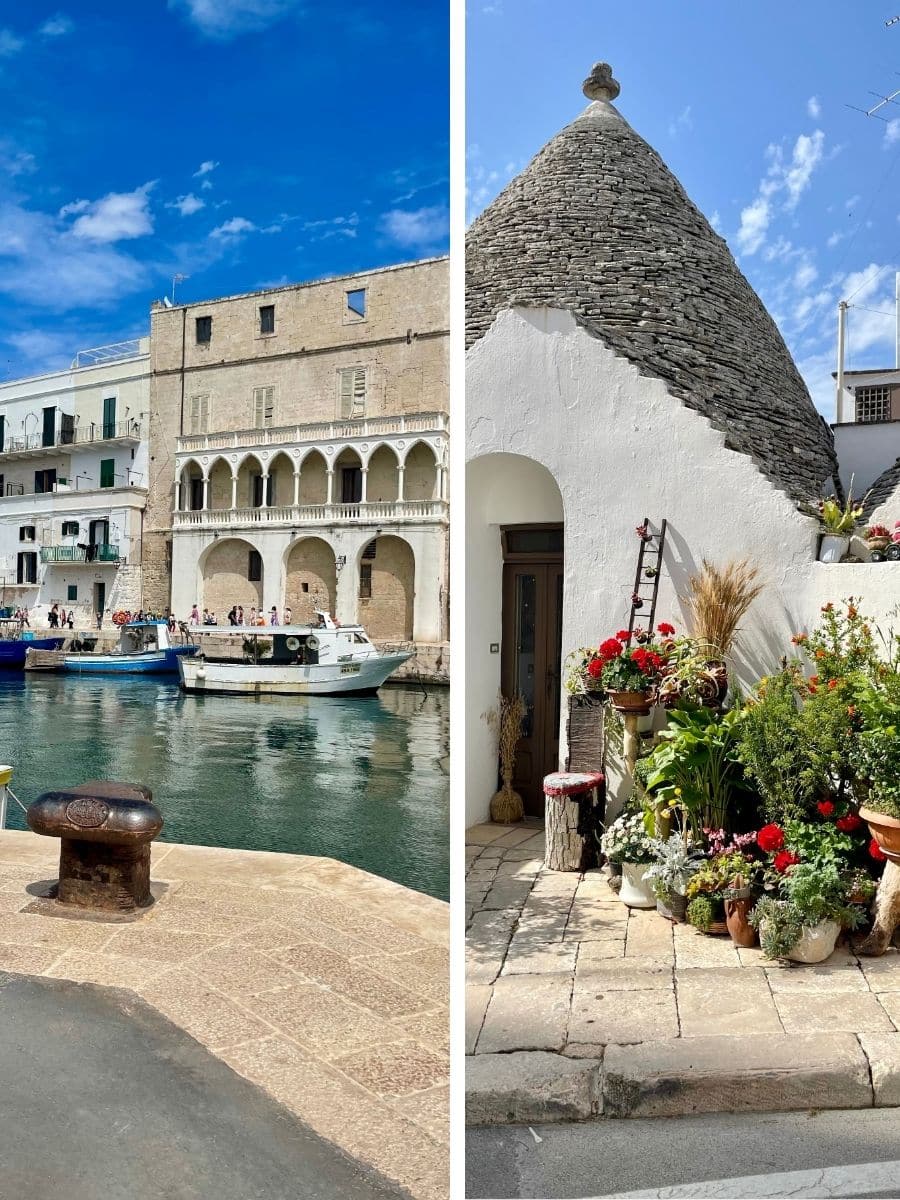 Split image of Monopoli and Alberobello