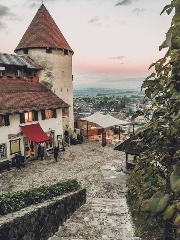 Sunset at Bled Castle | Solo Lake Bled Holiday Ideas