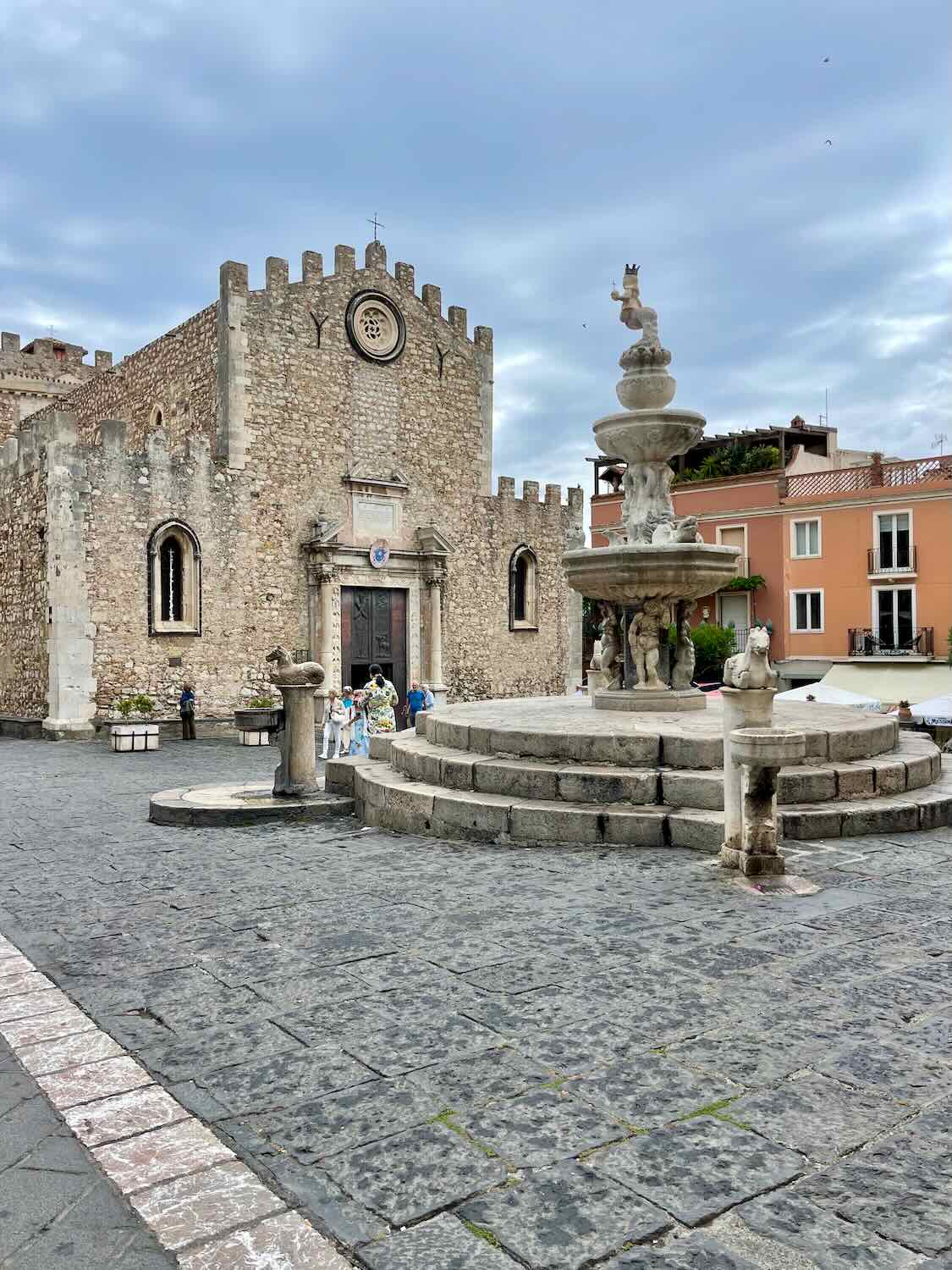 Historic old church in Taormina old town.