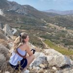 A woman looking out at the scenery in Naxos.