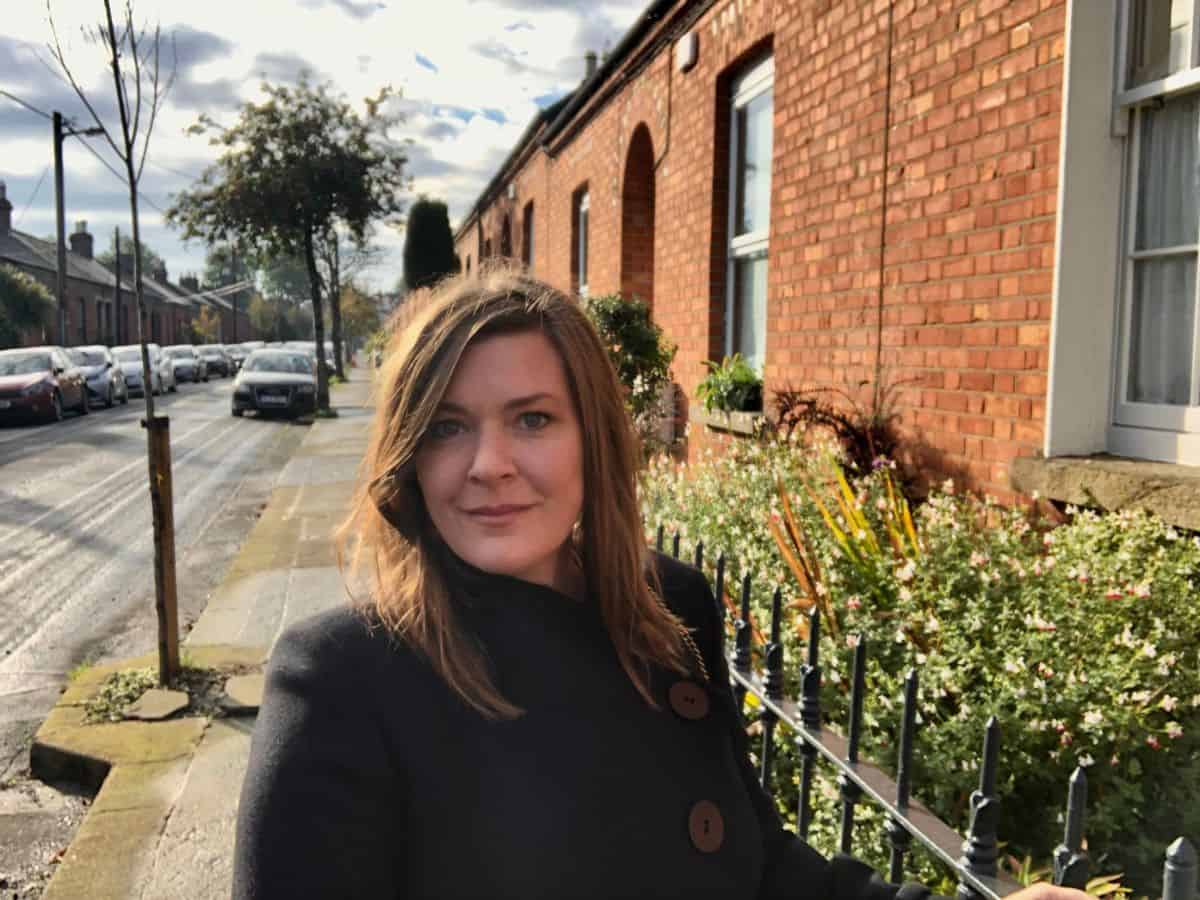 A solo woman walking alone in Dublin