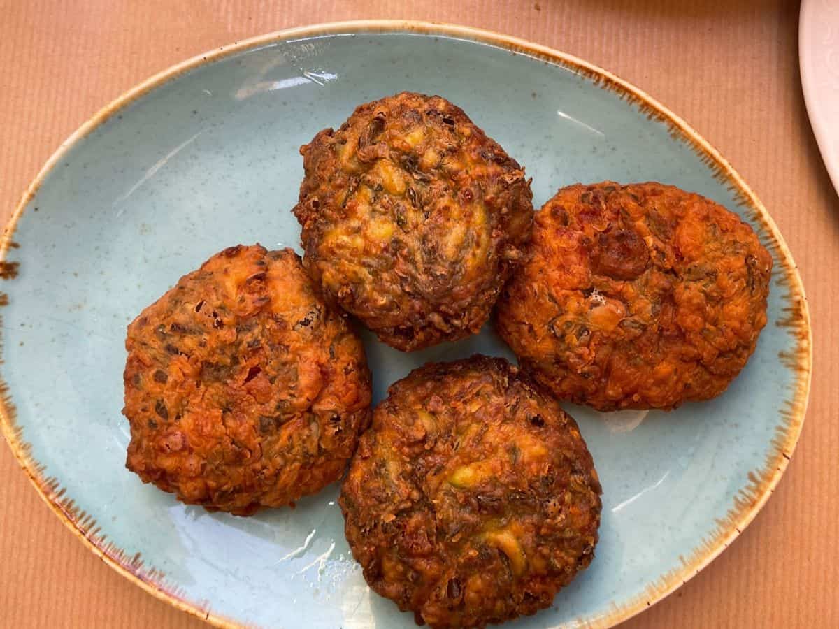Zucchini Fritters on a plate 